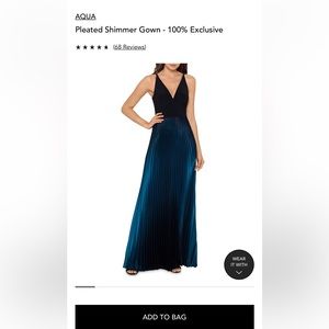 Aqua Pleated Gown
